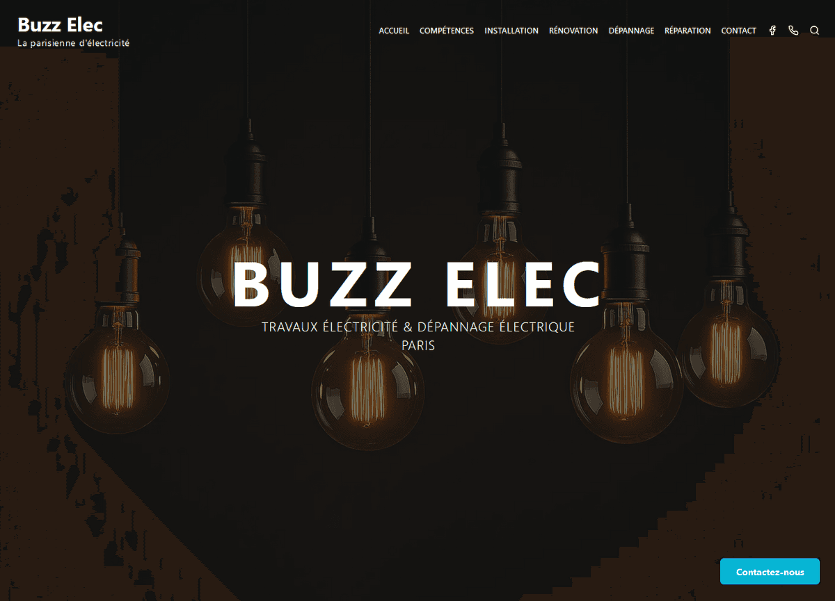 Site vitrine pour Buzz Elec