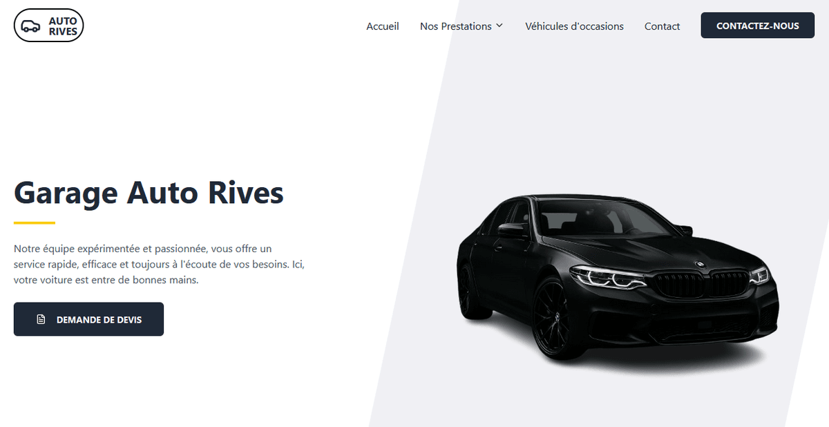 Site vitrine pour Auto Rives